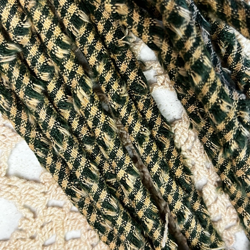 12 Primitive 6" green homespun handmade Fabric Candy Canes Ornaments farmhous… - Picture 9 of 11
